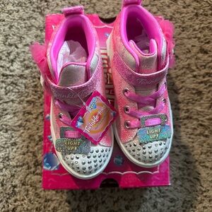Pink and Silver Light-Up Kids Shoes